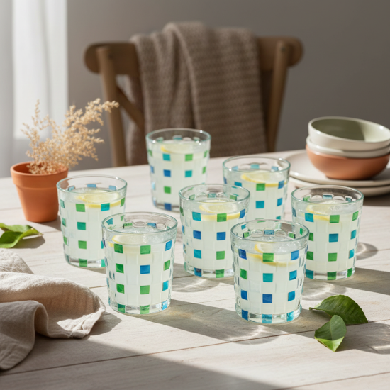 Glass Cups Set 6 Pcs